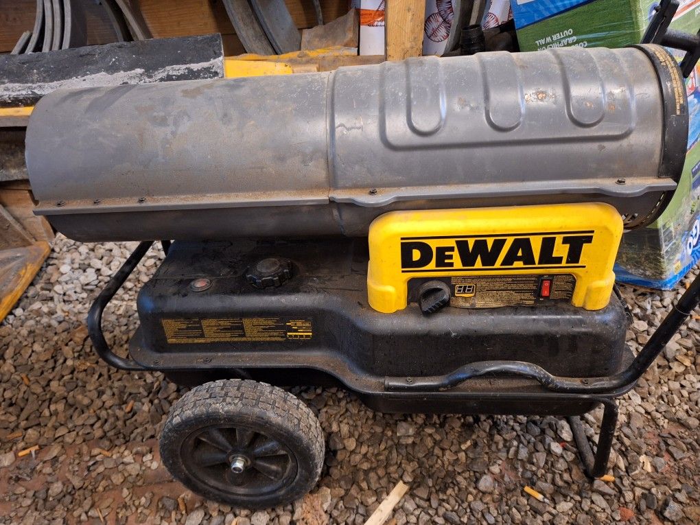 Dewalt Multi Fuel Construction Heater/Central Machinery 24" high-velocity shop fan.