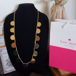 Kate Spade New York Double sided Necklace. White /Gold filled. New with tag comes with dust bag. 36"
