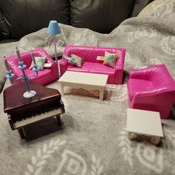 Barbie doll house size living room furniture 