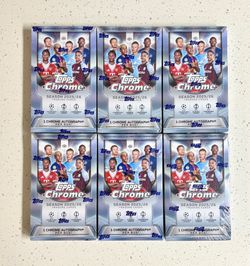 Topps Chrome UEFA Club Competitions 2025/26 Hobby Box Factory Sealed Lot of 6