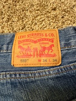 Levi's 559 Relaxed Straight Fit Denim Jeans Mens 34x34 Blue