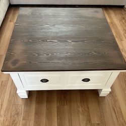Custom Wood Coffee Table With Drawers 