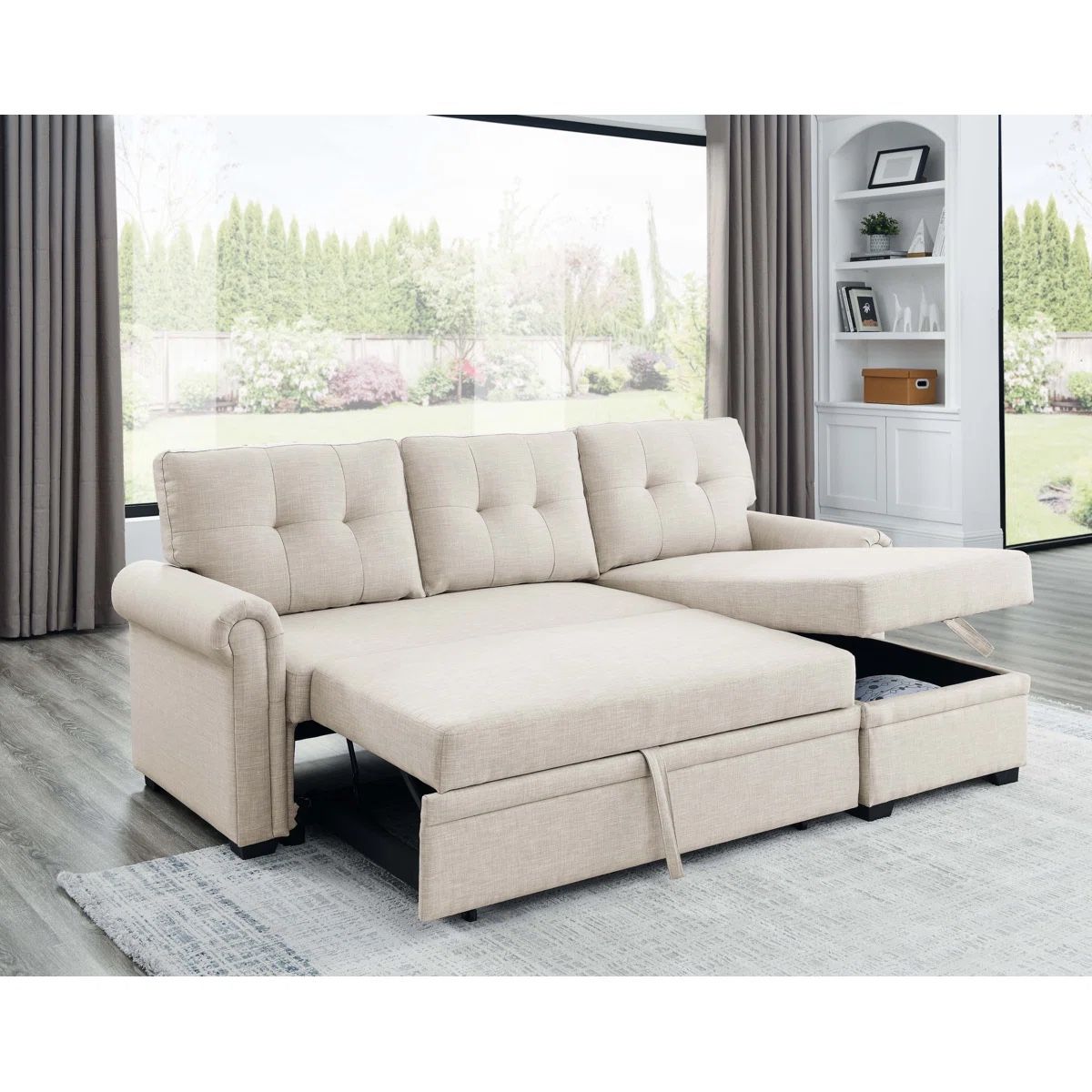 Sleeper sofa with storage