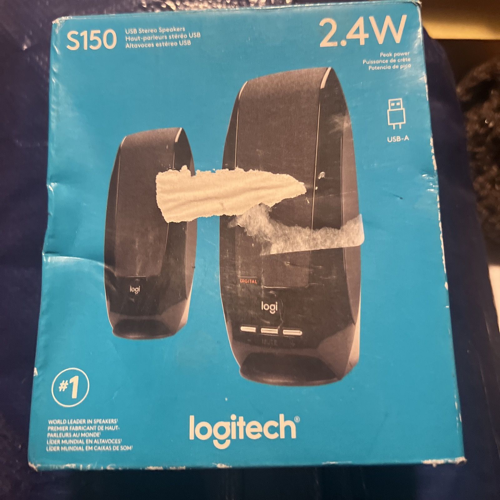Logitech S150 USB Stereo Speakers 2.4W Computer Speaker System Black
