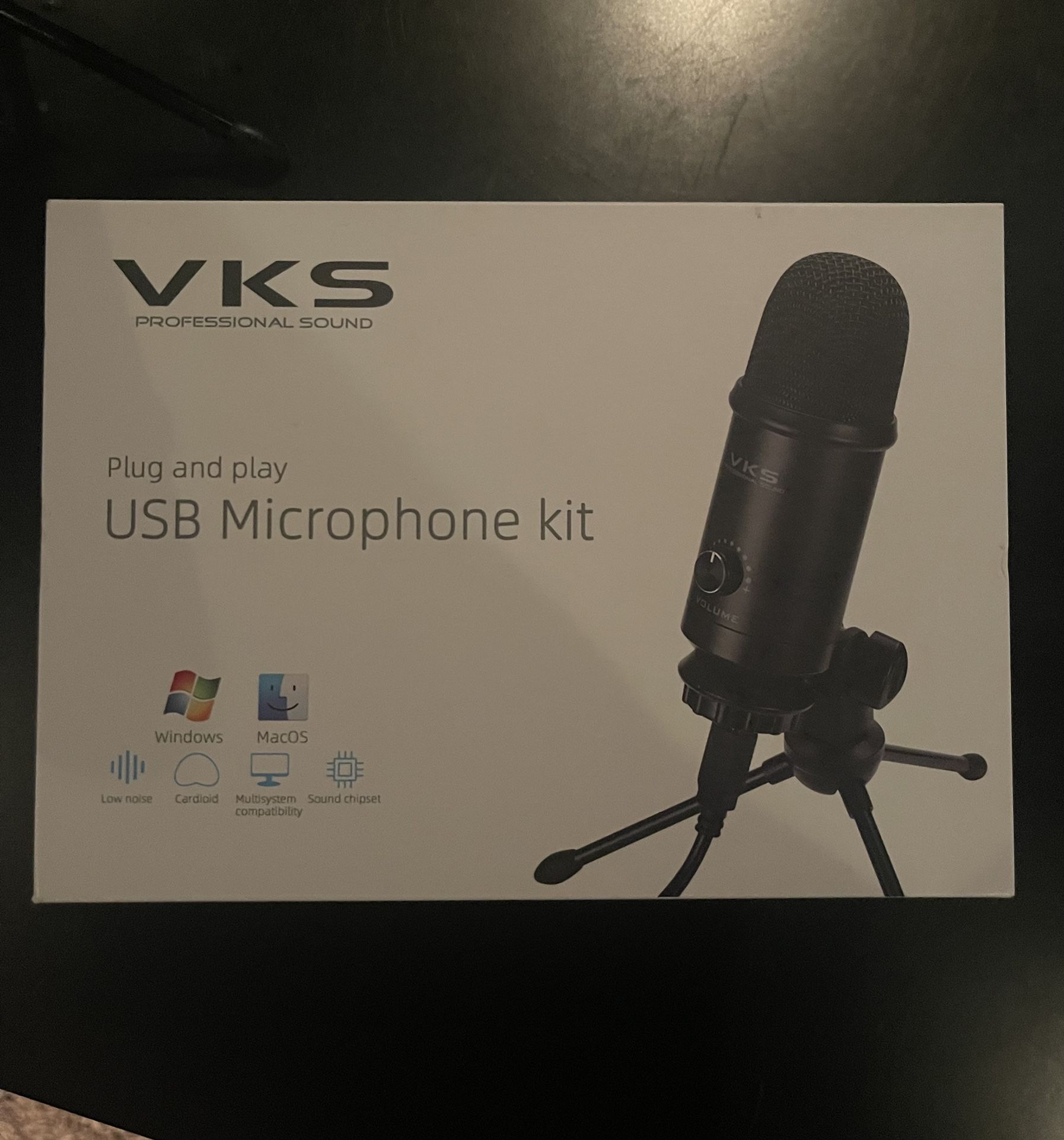Drelan (VKS) USB Microphone, Condenser Computer 192KHZ/24BIT Plug & Play with Professional Sound Chipset