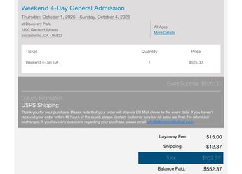 Aftershock 4 day GA wristband
