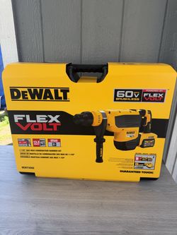 Dewalt 60V FLEXVOLT Cordless Brushless 1-7/8 in. SDS Max Rotary Hammer Kit, (2) 9.0Ah Batteries, Charger and Kit Box