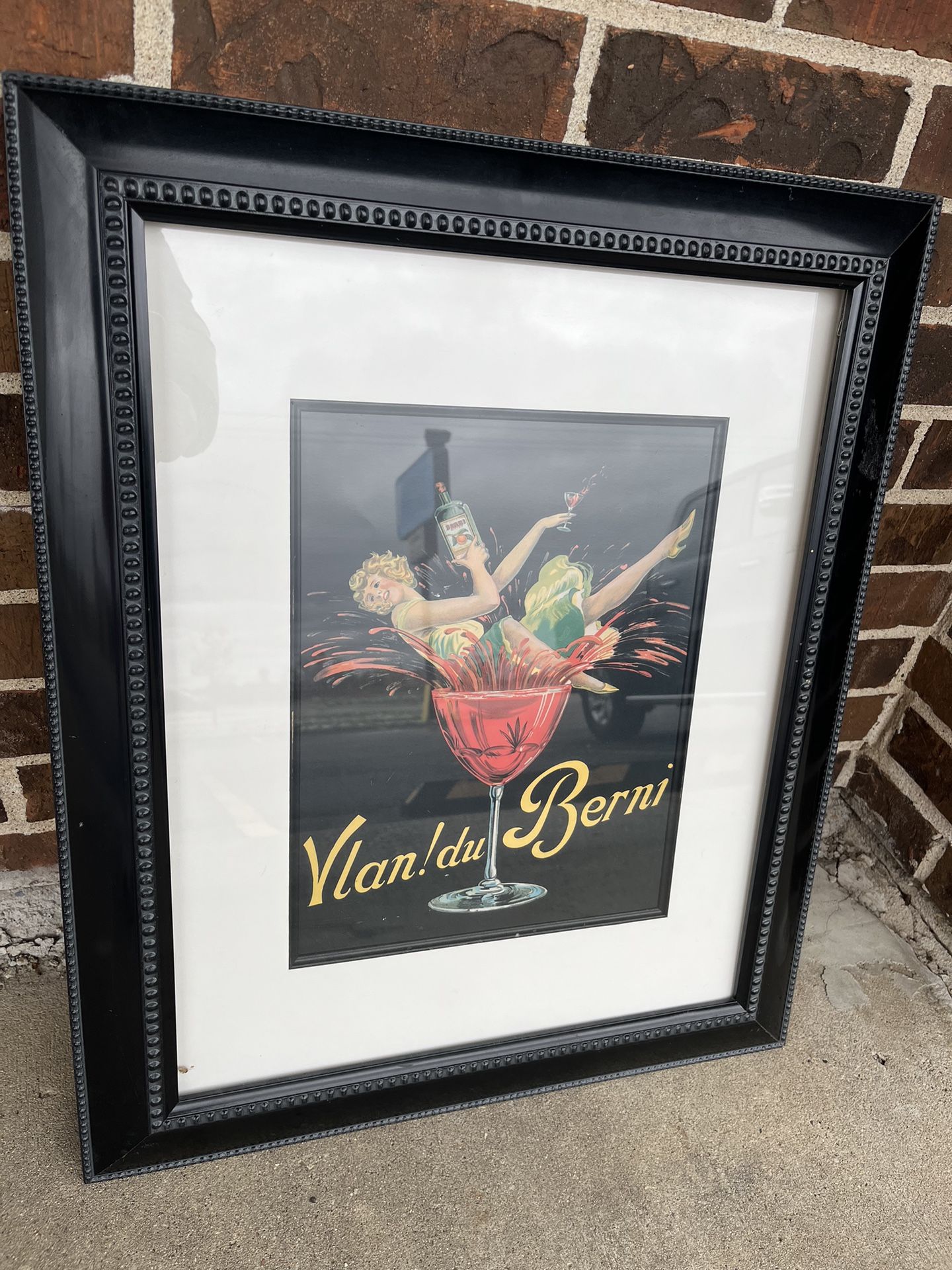 Rare french antique framed picture