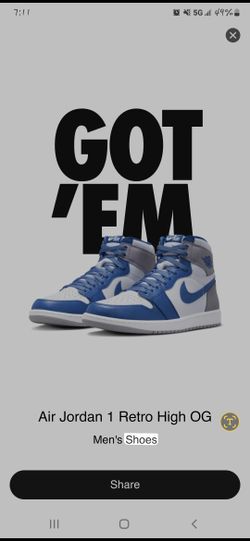 Jordan 1 High Og True Blue Sz 11.5