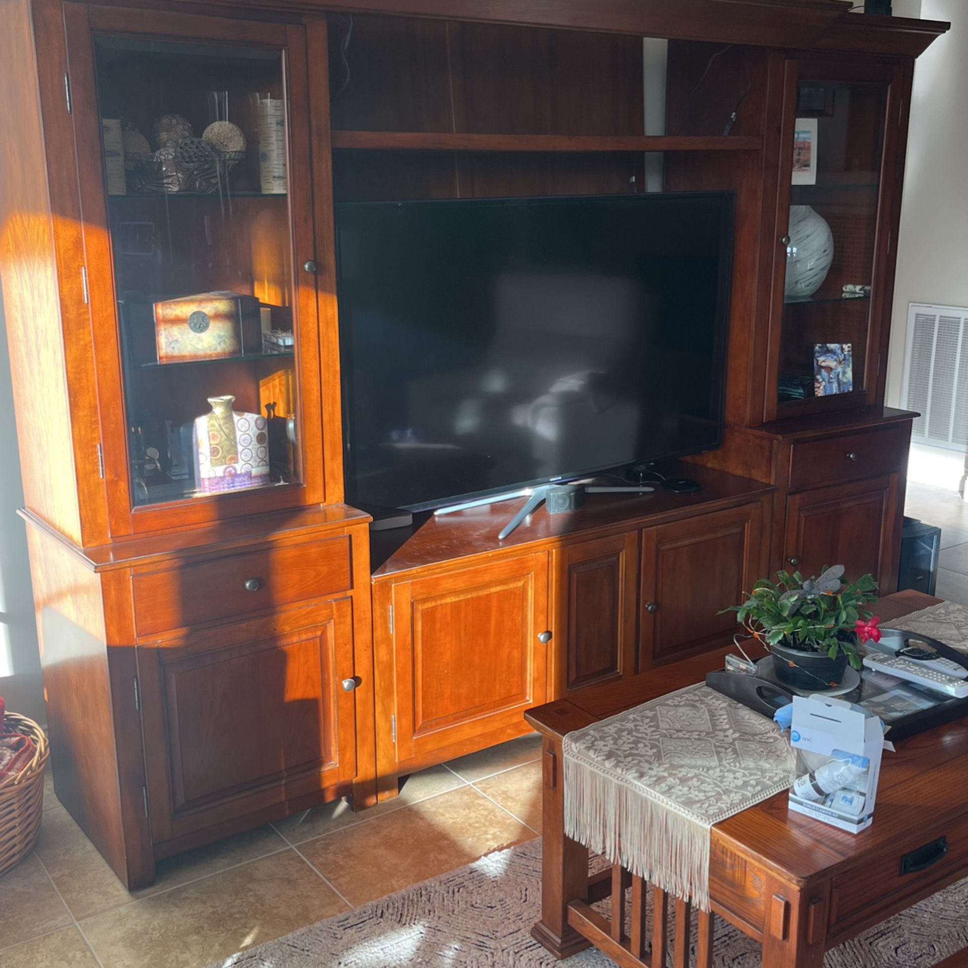 Real Maple Wood Entertainment Center