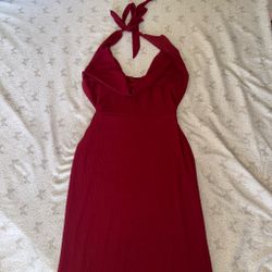 Burgundy tight maxi dress