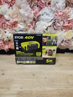 RYOBI
40V 300-Watt Portable Battery Inverter Power Source and 40V Battery Charger (Tool Only)