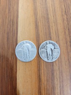 2 Standing Liberty quarters