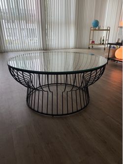 West Elm Glass Coffee Table