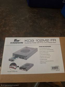 Kingwin KO3-102M2-FR OCuLink Dual M.2 NVMe Mobile Rack