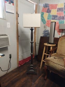 55"  High  Blackened  Bronze  Lamp