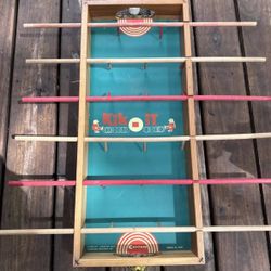 Vintage Wooden Carrom Kik-it Foosball Soccer Table Top Game