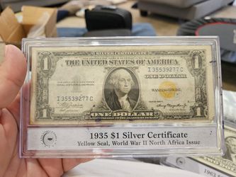 1935 $1 Silver Certificate Yellow Seal World War 2 North Africa Issue