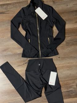 Lululemon Black Jacket and Leggings Set