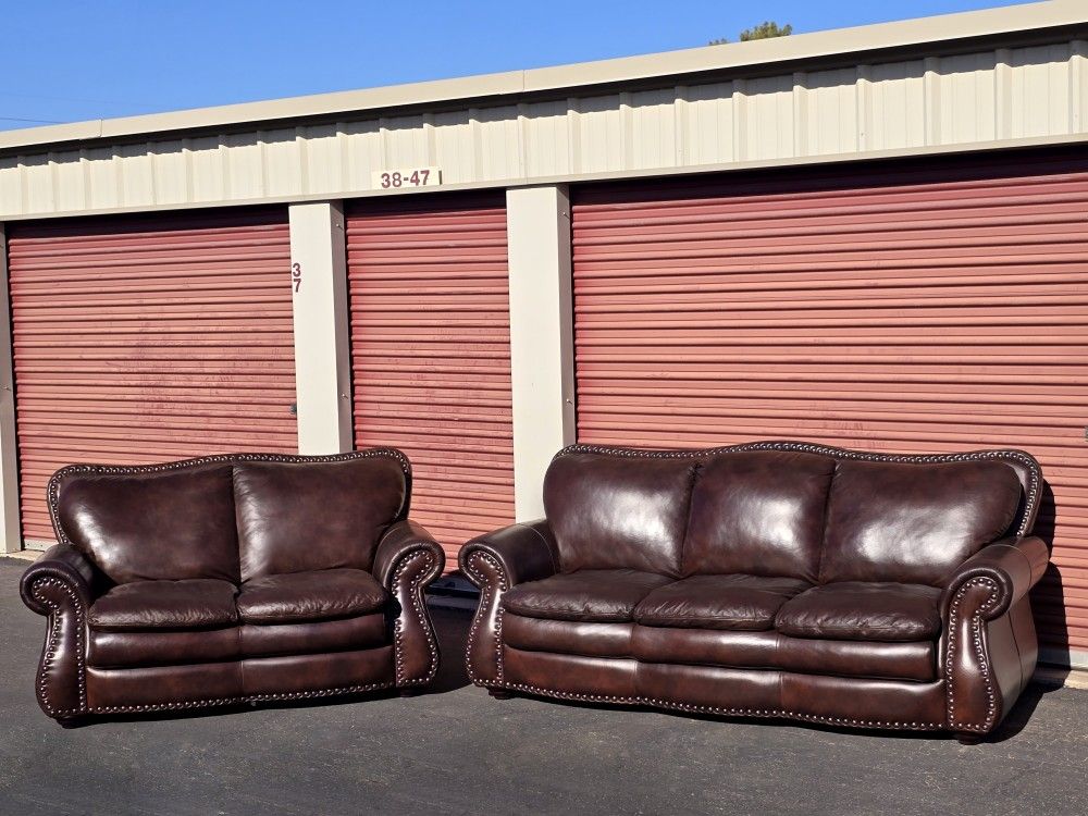 Leather Sofa and Loveseat