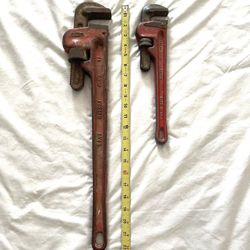Great Condition 24” And 14” Pipe Wrenches 