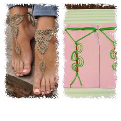 Barefoot crochet sandals