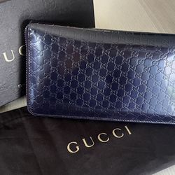 Authentic Gucci Microguccissima Zip Around Purple Wallet