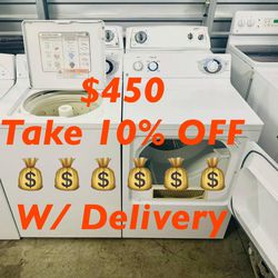 Washer Dryer GE Top Load heavy Duty. lean Like New FREE Delivery