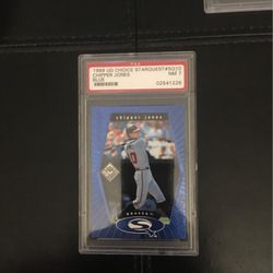 1999 UD Choice Starquest Chipper Jones Blue Nmint 7 Graded