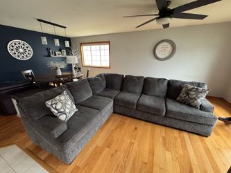 Sealy sectional couch and ottoman