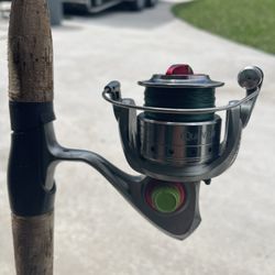 Quantum Optix 40 spinner reel on 6’6” Zebco Genesis #32