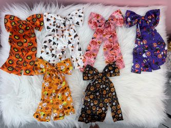 Halloween Print Hair Bows