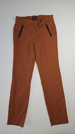 SOHO Dress Pants Brown Stretch Straight Leg Pull On Flat Front Women