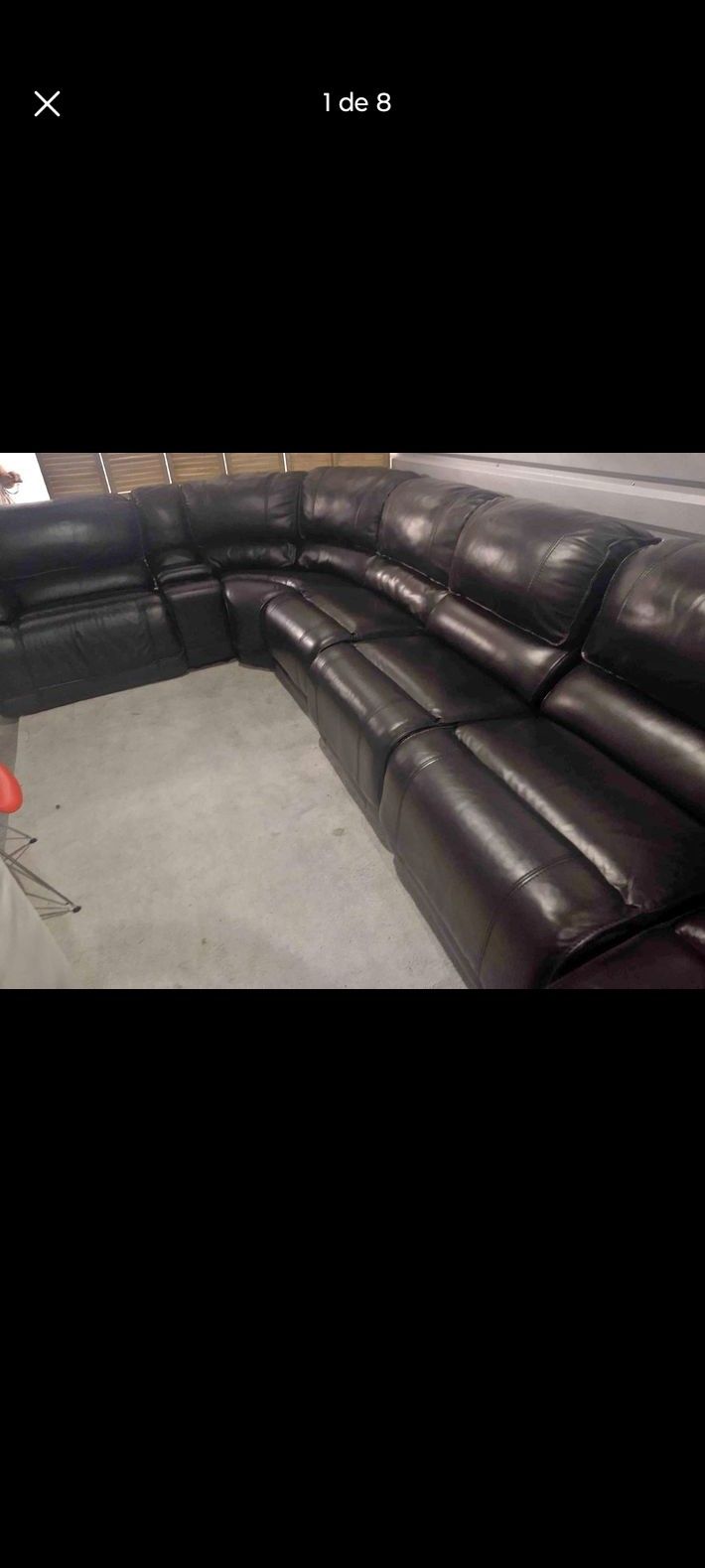 SECTIONAL GENUINE LEATHER RECLINER ELECTRIC BÑACK COLOR... DELIVERY SERVICE AVAILABLE 🚚⚡🚚