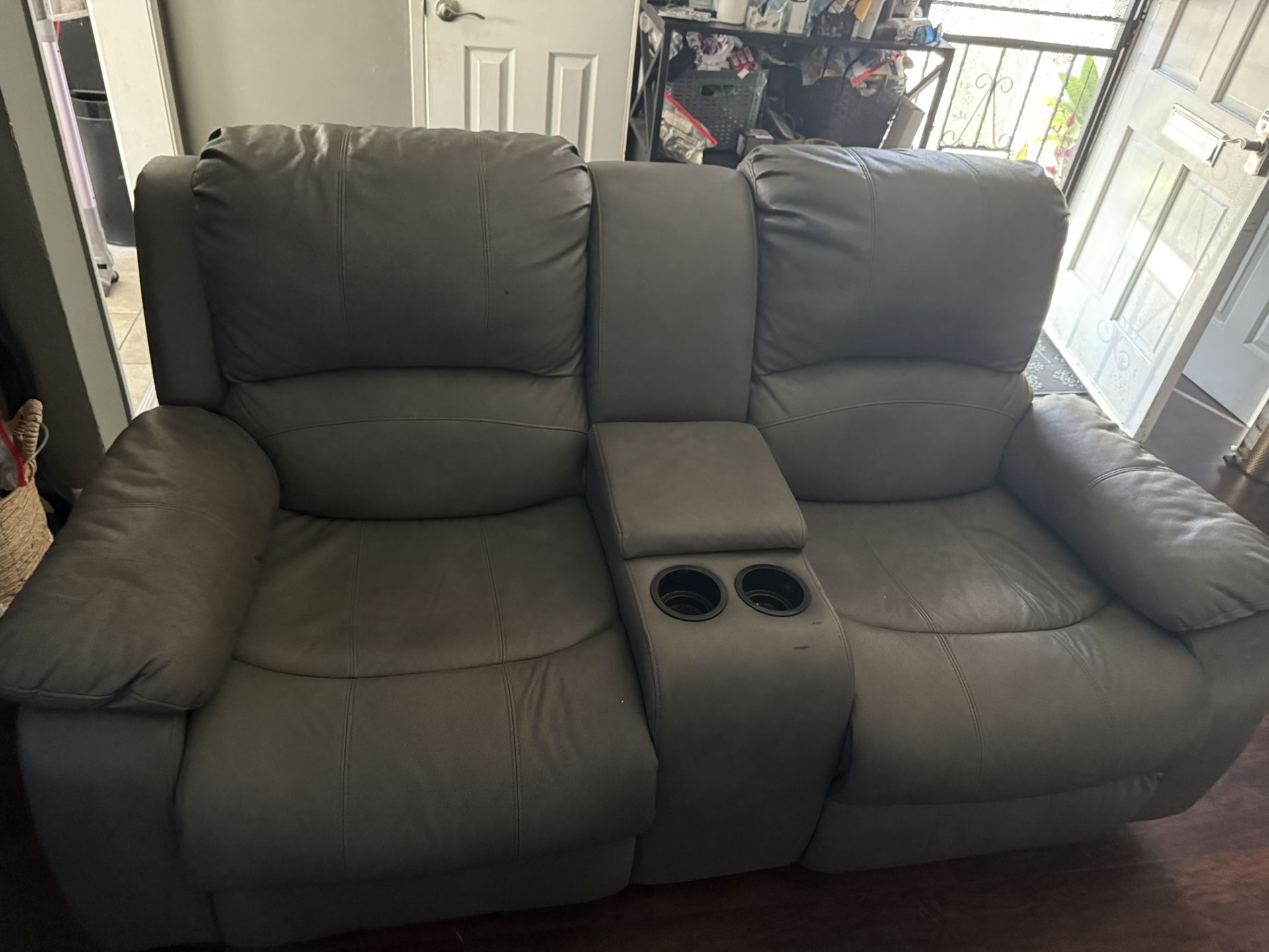 Gray Leather Recliners Total 3