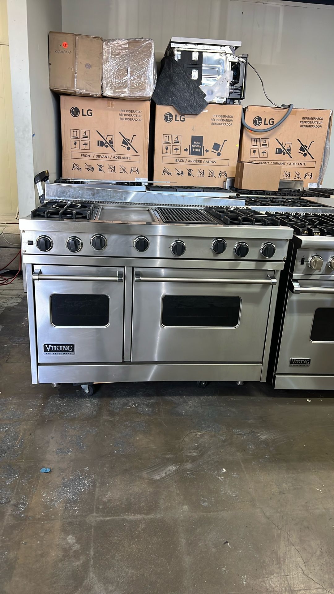 Viking 48”Wide All Gas Range Stove In Stainless Steel With Griddle And Grill