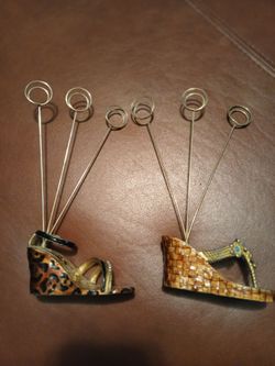 Miniature High Heel Shoe Photo Holders Set of 2