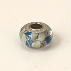 Murano Lampwork Charm Glass Beads for European Bracelet, 925 Silver