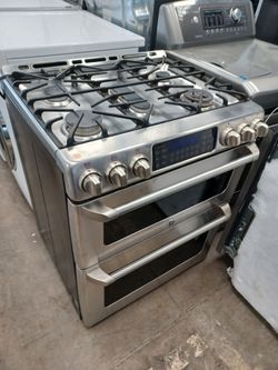 GE CAFE STAINLESS STEEL 30 INCH SLIDE IN GAS RANGE