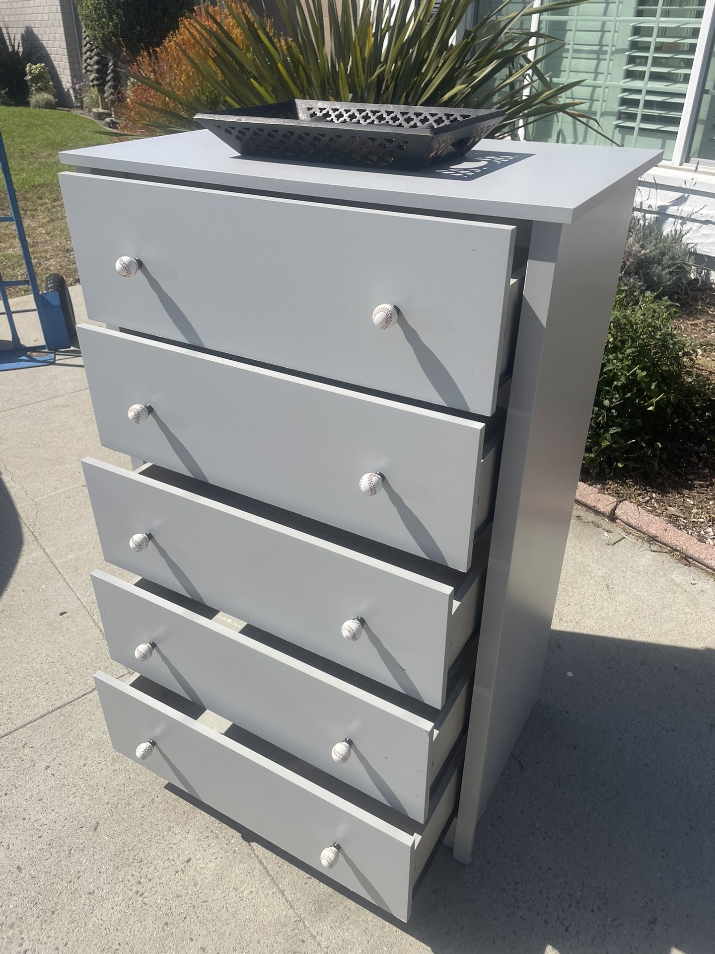 5 Drawer Dresser Baseball Pulls