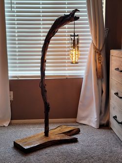 Floor Lamp Unique Handmade Light Wood Natural Design Home Lighting Illuminate Lights