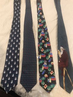 100% silk Christmas ties