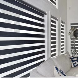 Zebra Blinds, Curtains, Shades, Window Shades, cordless, powered or string.
