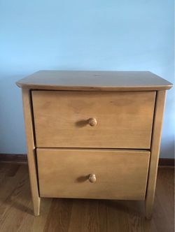 2 drawer wood night stand