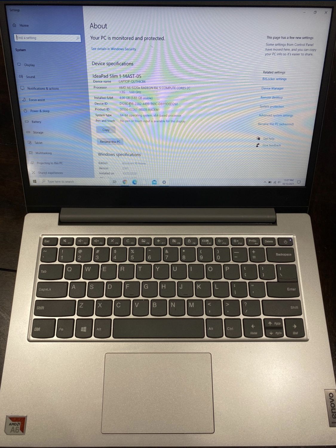 Lenovo IdeaPad 14 Laptop AMD A6 Series 4GB Memory AMD Radeon R4