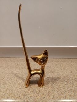 Brass Cat Figurine 