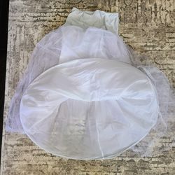 Women White Bridal Petticoat Hoop Skirt Crinoline Slip Wedding Gown Underskirt