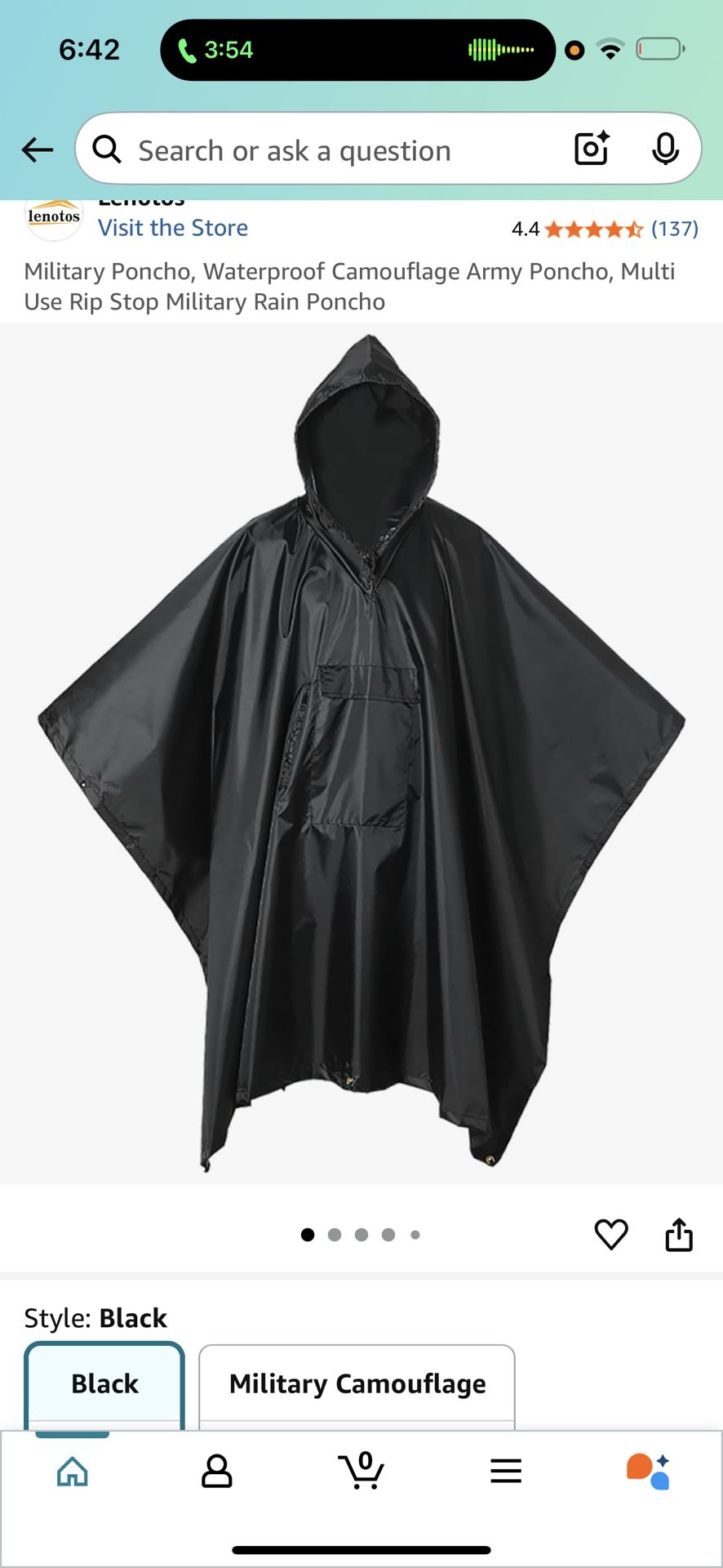 Military Poncho, Waterproof Camouflage Army Poncho, Multi Use Rip Stop Military Rain Poncho