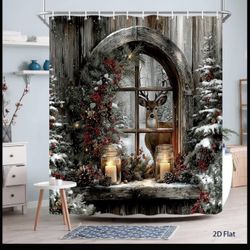 Shower curtain of reindeer 