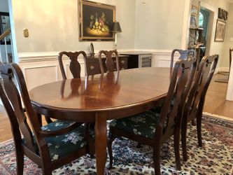 Singer Solid Cherry Dining Room Table and Serving Hutch